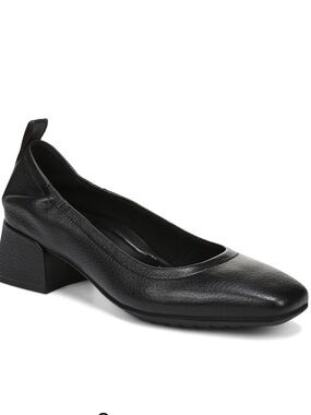 Vionic Ramona Black Pebbled Leather Block Heel Pump Size 8 NEW